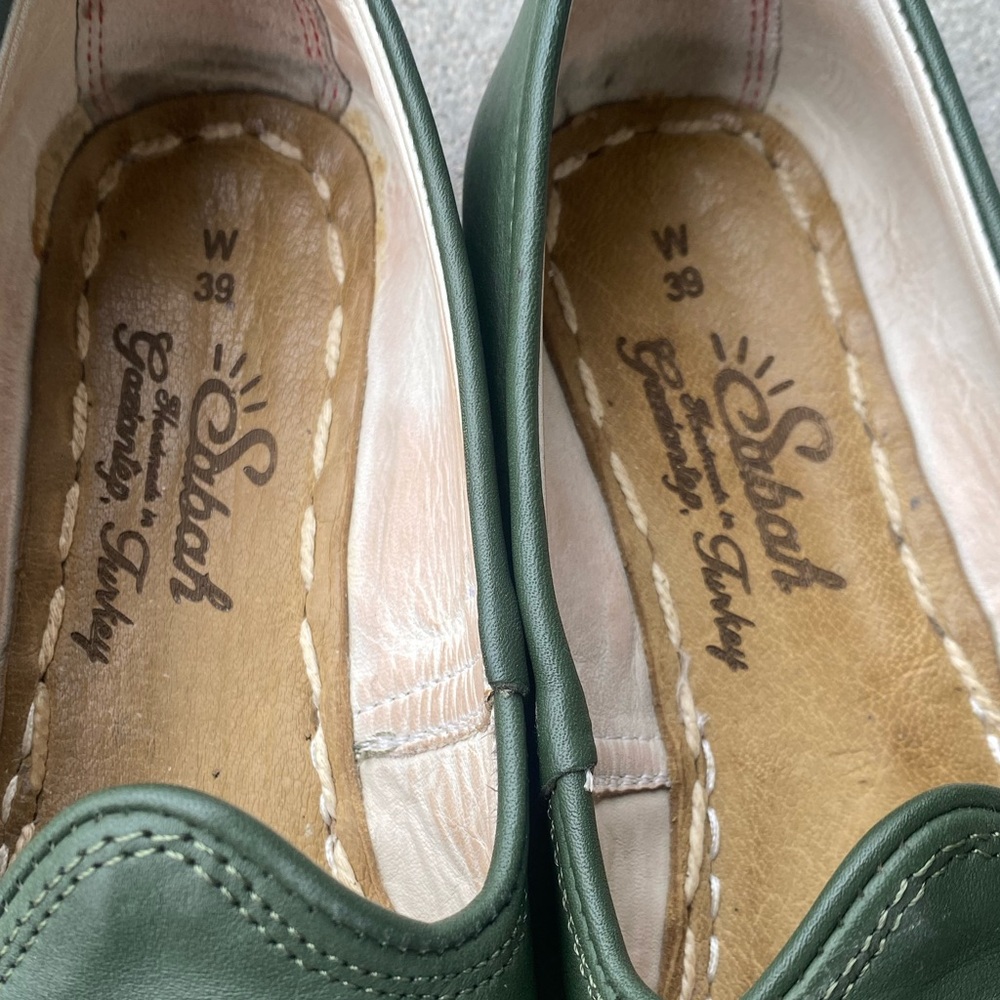 SABAH handmade Leather Loafers in Denali Green Size 39/8 EUC